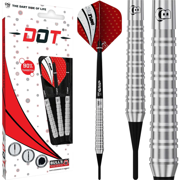 BULL'S Dot D3 Darts - Soft Tip - 90% Tungsten - Twin Ring