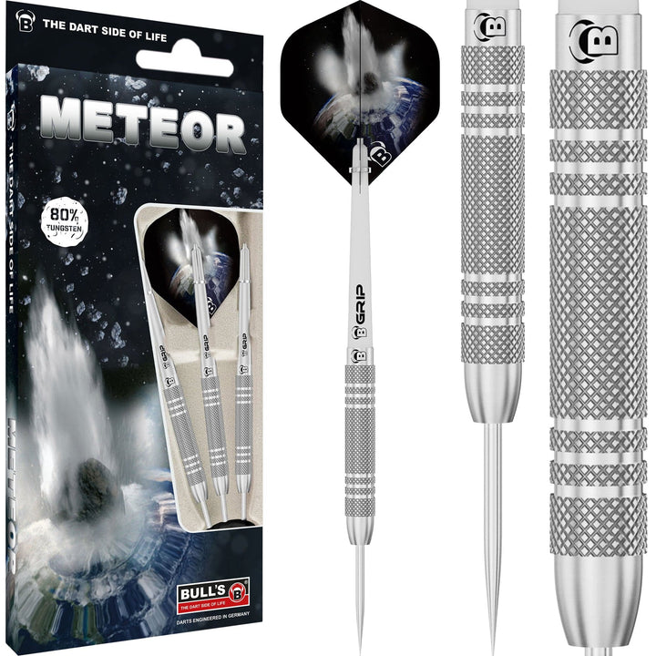 BULL'S Meteor Darts - Steel Tip - 80% Tungsten - MT3 - Knurled