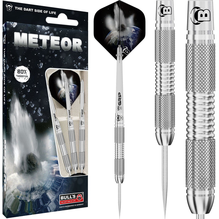 BULL'S Meteor Darts - Steel Tip - 80% Tungsten - MT9 - Twin Knurl