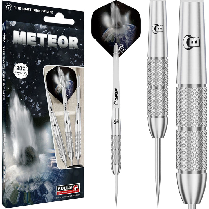 BULL'S Meteor Darts - Steel Tip - 80% Tungsten - MT13 - Torpedo Knurl