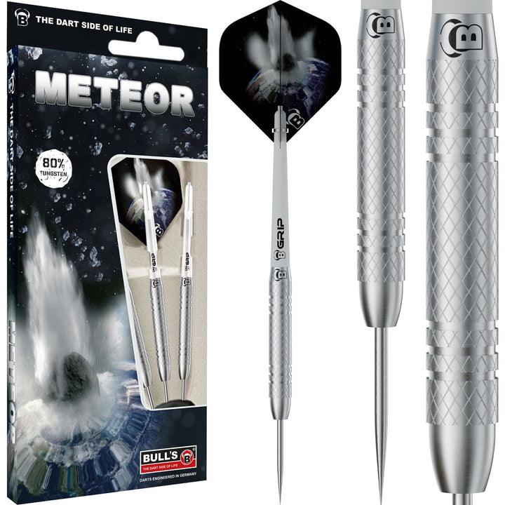 BULL'S Meteor Darts - Steel Tip - 80% Tungsten - MT8 - Fine Knurl
