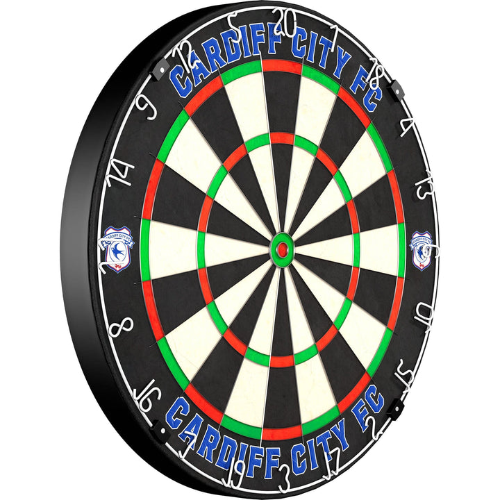 Cardiff City FC - Official Licensed - Professional Dartboard - Crest and Wordmark