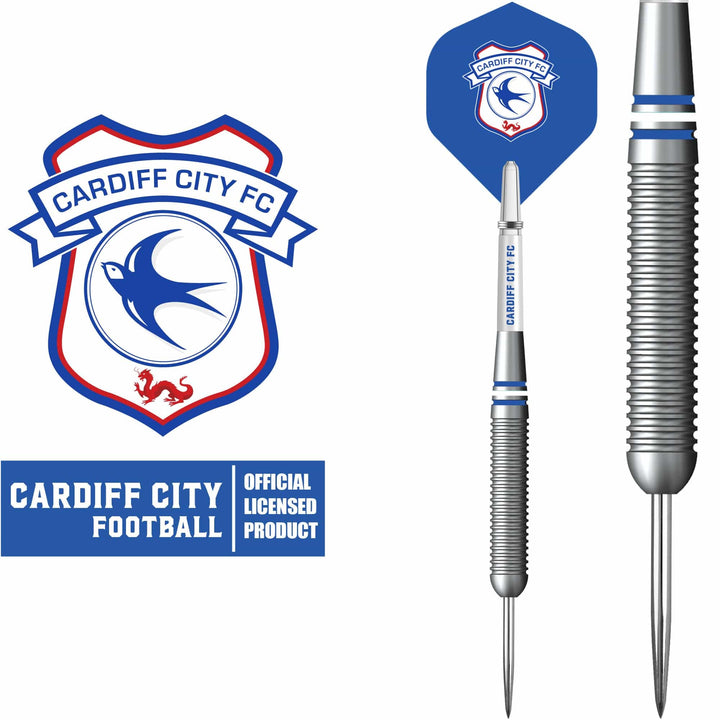 Cardiff City FC - Official Licensed - Steel Tip Darts - Brass - 22g 22g