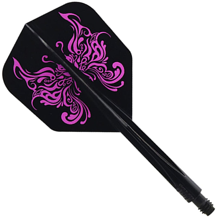 Condor AXE Dart Flights - Tribal Butterfly - Small - Clear Black Short