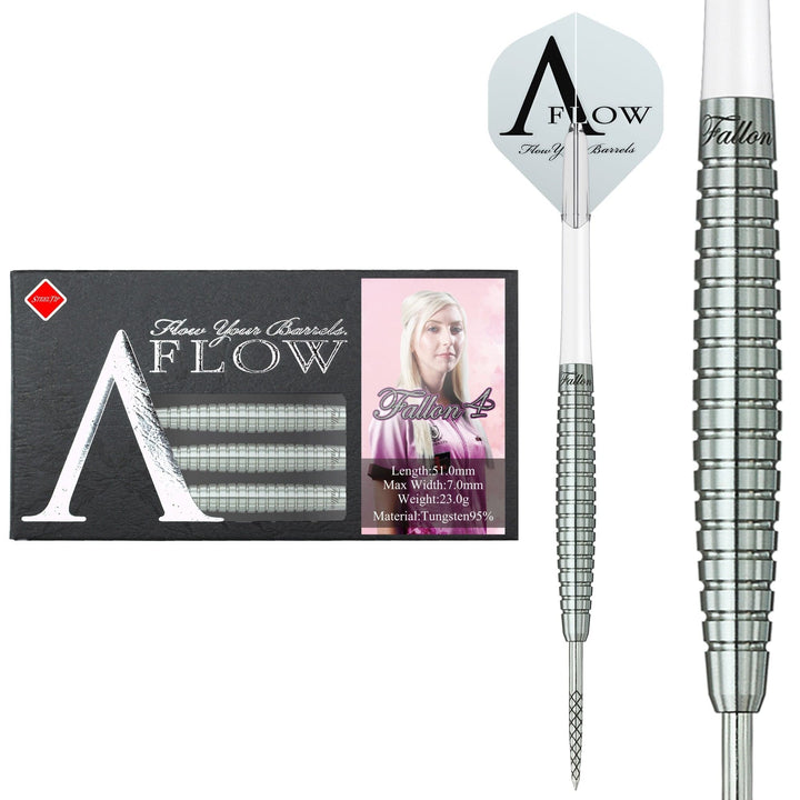 Dynasty - A Flow - Steel Tip Darts - Black Line - Fallon Sherrock - Natural - Fallon 4 - 23g