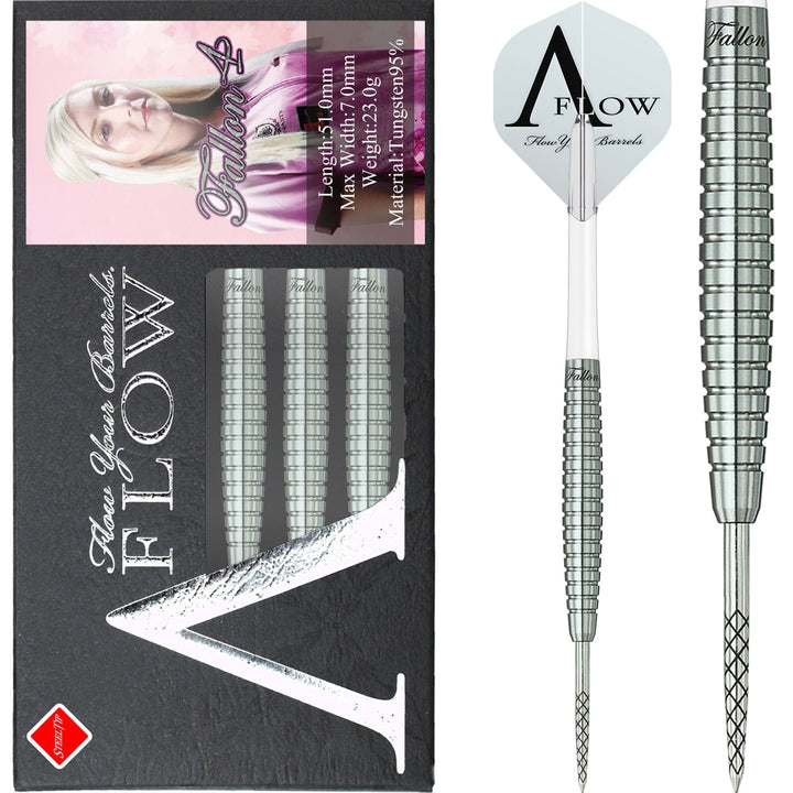 Dynasty - A Flow - Steel Tip Darts - Black Line - Fallon Sherrock - Natural - Fallon 4 - 23g