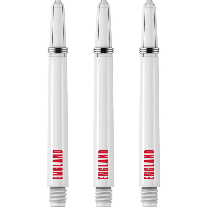 England Football Nylon Shafts - Dart Stems with Springs - White - Medium