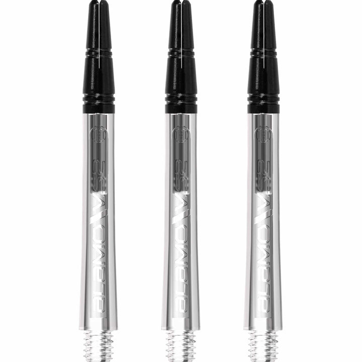 Harrows Alamo VS2 Dart Shafts - Polycarbonate - Black Aluminium Top - Clear Medium