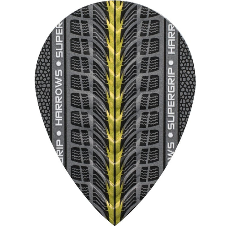 *Harrows Supergrip Dart Flights - 100 Micron - Pear - Gold