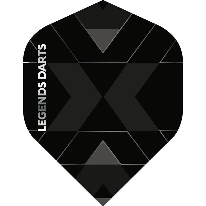 *Legend Darts - Pro Series - Dart Flights - 100 Micron - Std - No2 - Black and Grey