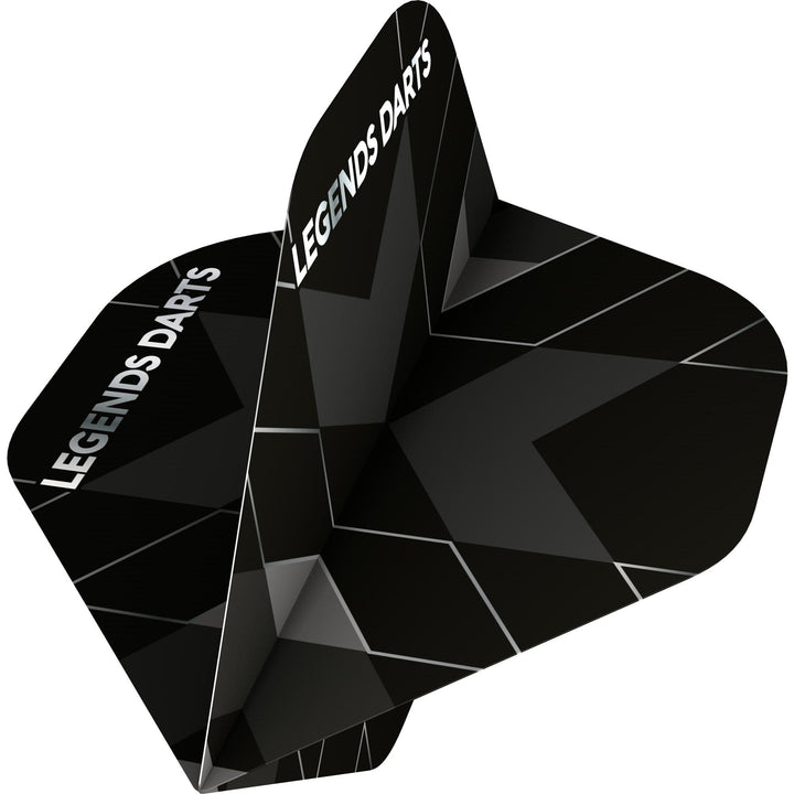 *Legend Darts - Pro Series - Dart Flights - 100 Micron - Std - No2 - Black and Grey
