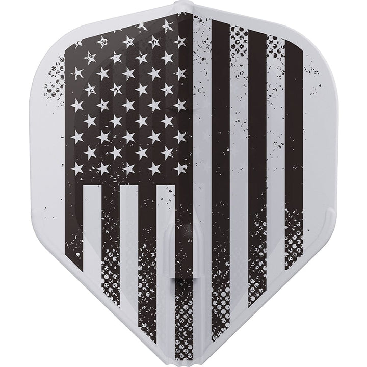 *L-Style - EZ L-Flights - Integrated Champagne Ring - L1EZ - American Flag v4 - Clear White