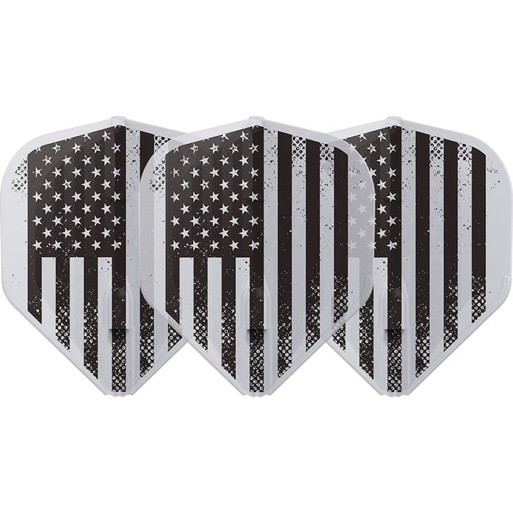 *L-Style - EZ L-Flights - Integrated Champagne Ring - L1EZ - American Flag v4 - Clear White