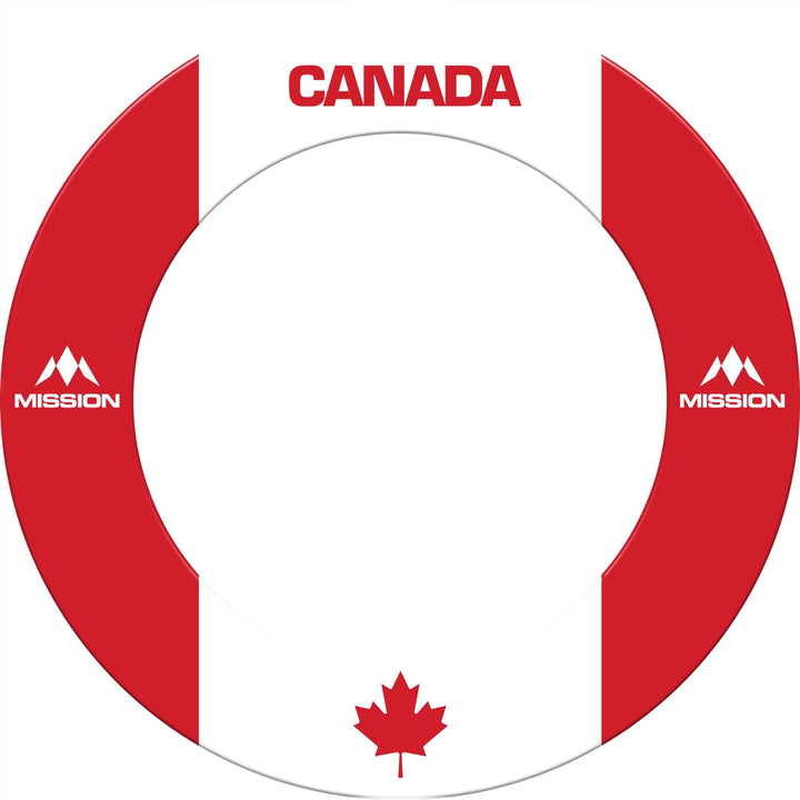 Mission Dartboard Surround - Canada Design - Flag Colours - Maple Leaf
