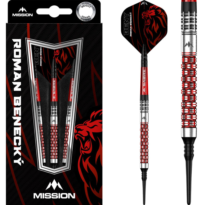 *Mission Roman Benecky Darts - Soft Tip - Black & Red - 18g 18g