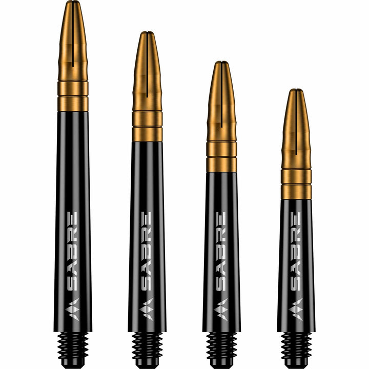 *Mission Sabre Shafts - Polycarbonate Dart Stems - Black - Gold Top