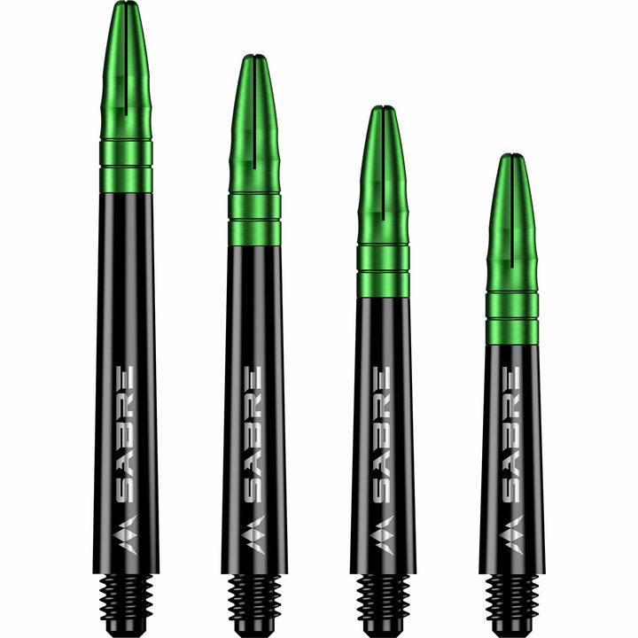 *Mission Sabre Shafts - Polycarbonate Dart Stems - Black - Green Top