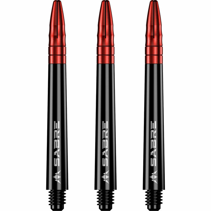 Mission Sabre Shafts - Polycarbonate Dart Stems - Black - Red Top Medium