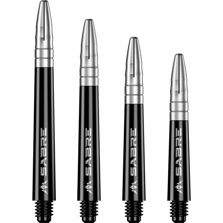 *Mission Sabre Shafts - Polycarbonate Dart Stems - Black - Silver Top