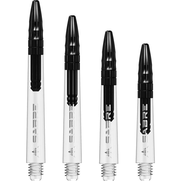 *Mission Sabre Shafts - Polycarbonate Dart Stems - Clear - Black Top