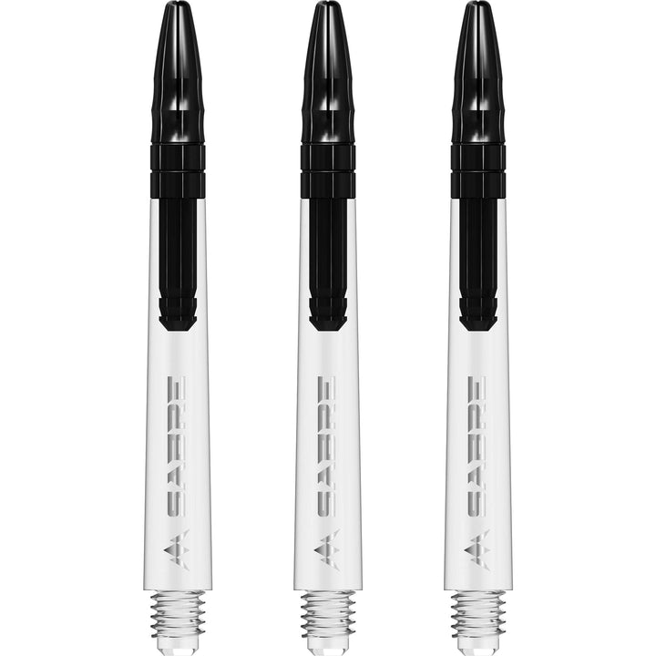 Mission Sabre Shafts - Polycarbonate Dart Stems - Clear - Black Top Medium
