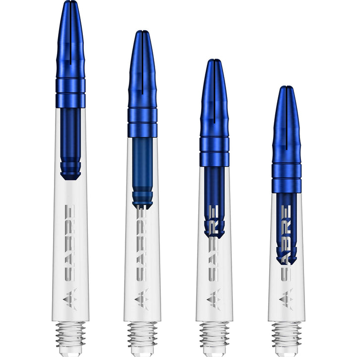 *Mission Sabre Shafts - Polycarbonate Dart Stems - Clear - Blue Top