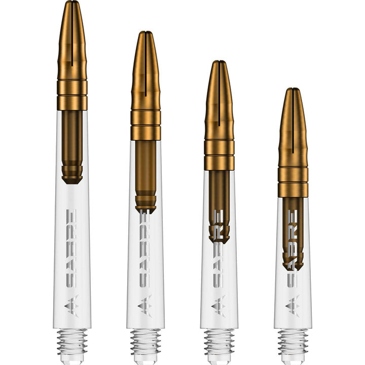 *Mission Sabre Shafts - Polycarbonate Dart Stems - Clear - Gold Top