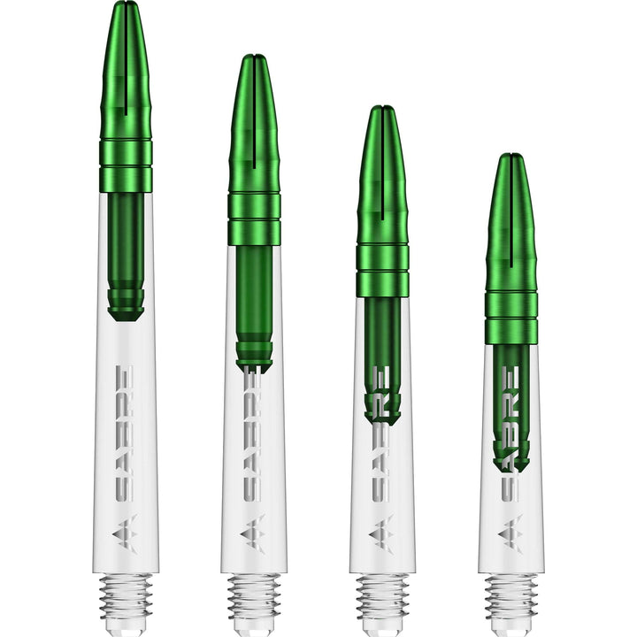 *Mission Sabre Shafts - Polycarbonate Dart Stems - Clear - Green Top