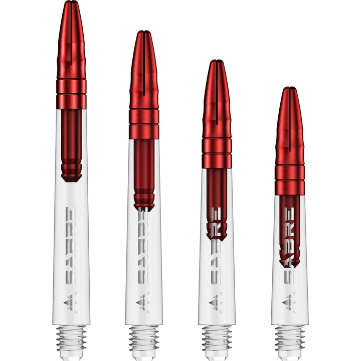 *Mission Sabre Shafts - Polycarbonate Dart Stems - Clear - Red Top