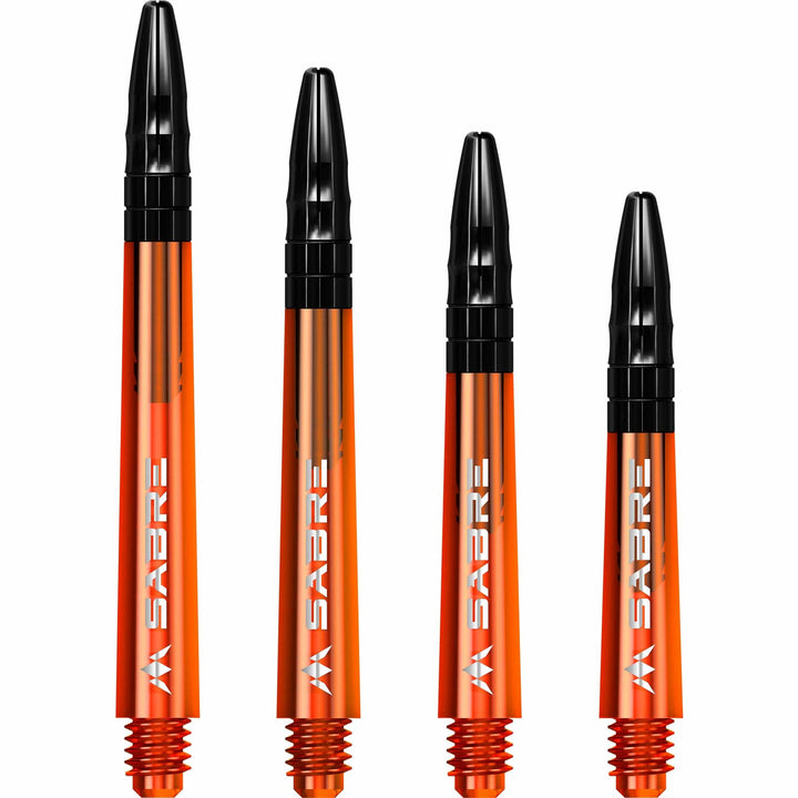 *Mission Sabre Shafts - Polycarbonate Dart Stems - Orange - Black Top