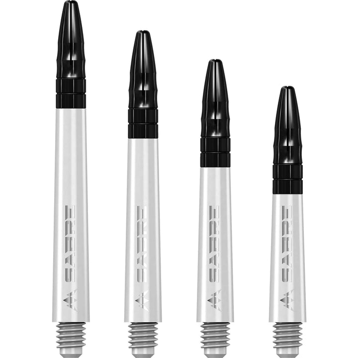 *Mission Sabre Shafts - Polycarbonate Dart Stems - White - Black Top