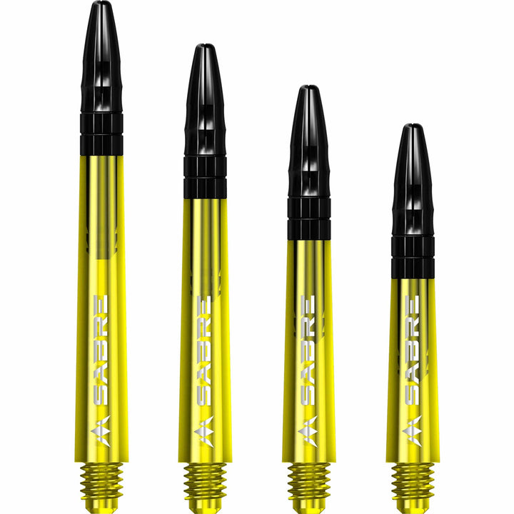 *Mission Sabre Shafts - Polycarbonate Dart Stems - Yellow - Black Top