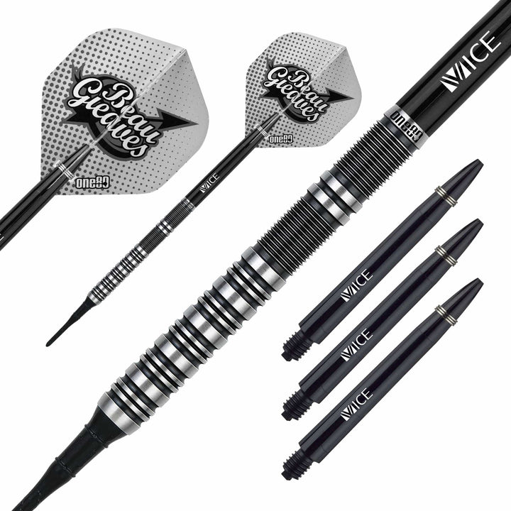 *One80 Beau Greaves Darts - Soft Tip - HD - Black & Silver