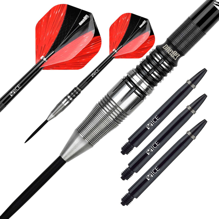 One80 Niko Springer Darts - Steel Tip - Signature - Black \ Silver - 22g