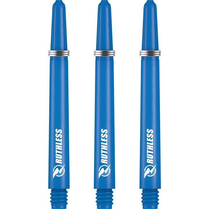Ruthless Deflectagrip Dart Shafts - Nylon Stems with Springs - Blue Medium