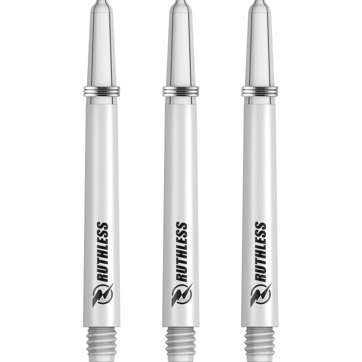 Ruthless Deflectagrip Dart Shafts - Nylon Stems with Springs - White Medium