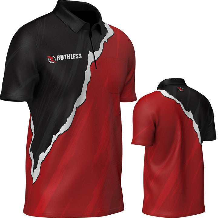 *Ruthless RipTorn ECO Dart Shirt - with Pocket - Black & Red