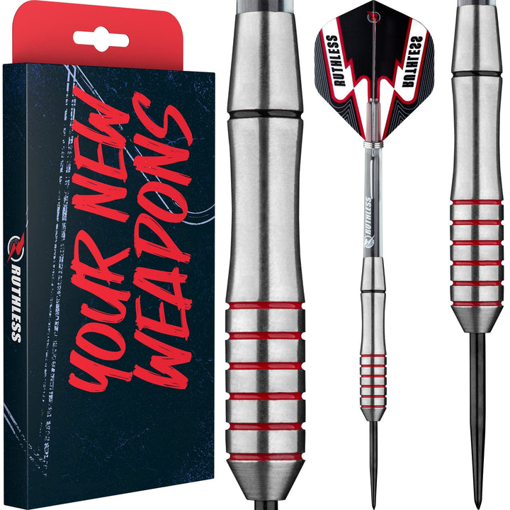 *Ruthless Scallop Darts - Steel Tip - Front Ring - Black & Red - 29g