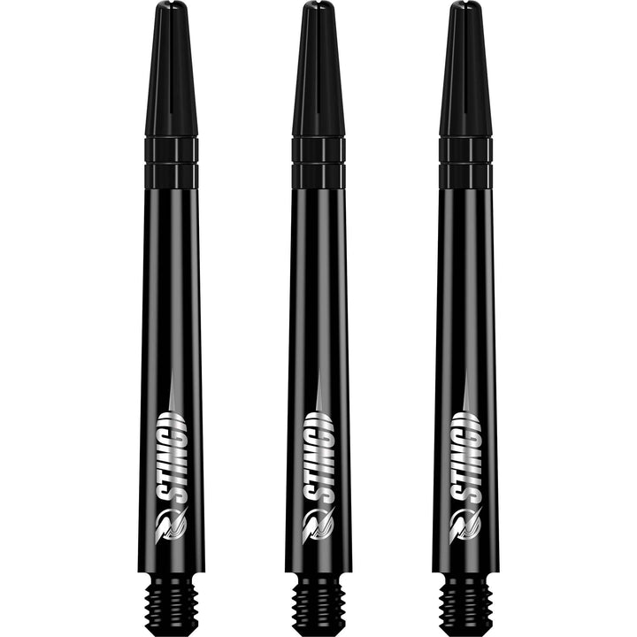Ruthless Sting Dart Shafts - Polycarbonate - Solid Black - Black Top Medium