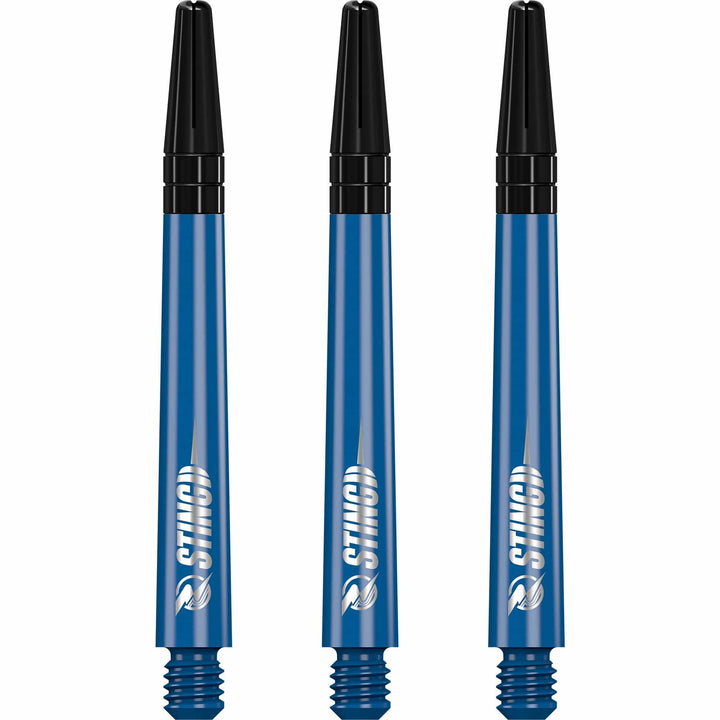 Ruthless Sting Dart Shafts - Polycarbonate - Solid Blue - Black Top Medium