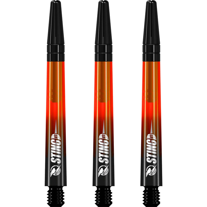 Ruthless Sting XT Dart Shafts - Polycarbonate - Gradient Black & Orange - Black Top Medium