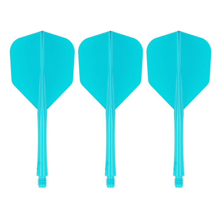 Caliburn SUP Lite Dart Flights - Moulded Flight & Shaft - Standard No6 - Lucent Cyan