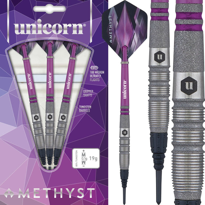 *Unicorn Amethyst Darts - Soft Tip - Utech - Style 3 - Sandblasted