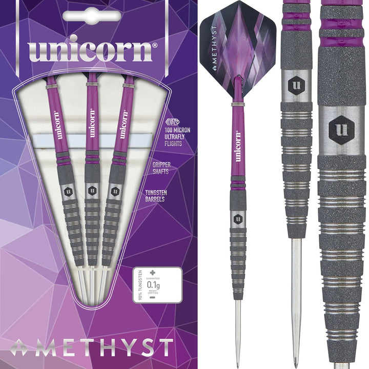 *Unicorn Amethyst Darts - Steel Tip - Utech - Style 4 - Sandblasted