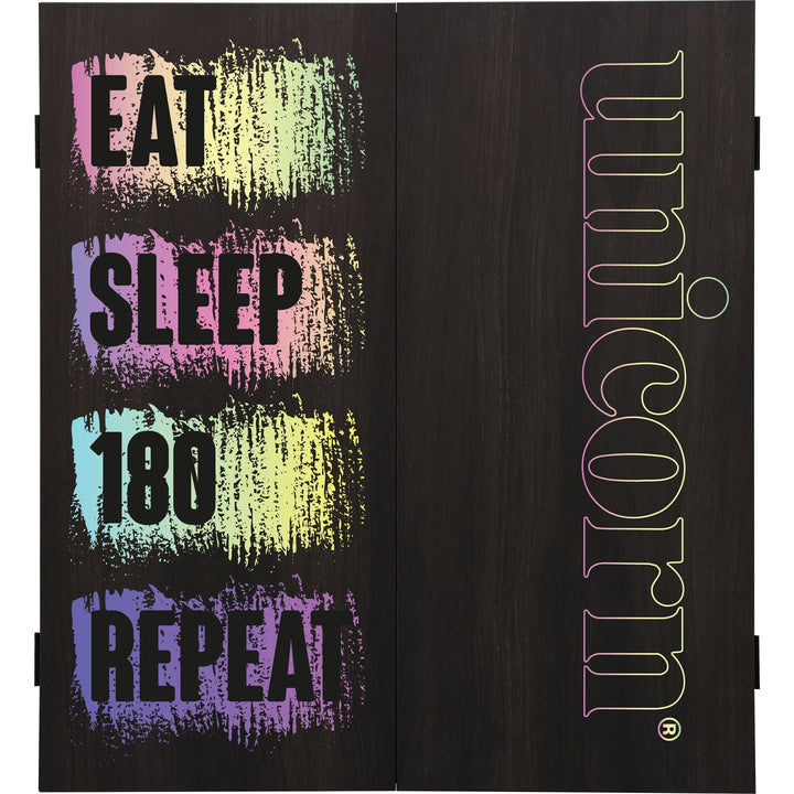 *Unicorn Dartboard Cabinet - Maestro - Square - Eat, Sleep, 180, Repeat