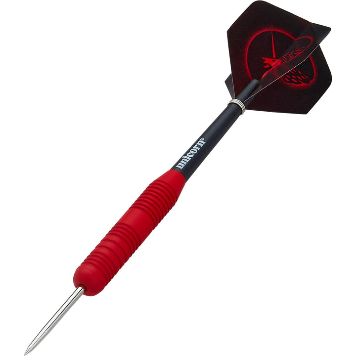 *Unicorn Core Plus Win Darts - Steel Tip Brass - Rubberised Red