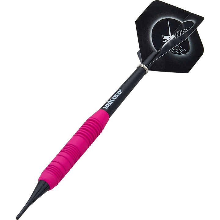 Unicorn Core Plus Win Darts - Soft Tip Brass - Rubberised Pink