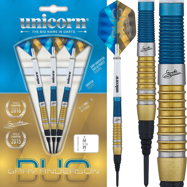 *Unicorn Gary Anderson Darts - Soft Tip - The Flying Scotsman - Duo - Blue & Gold