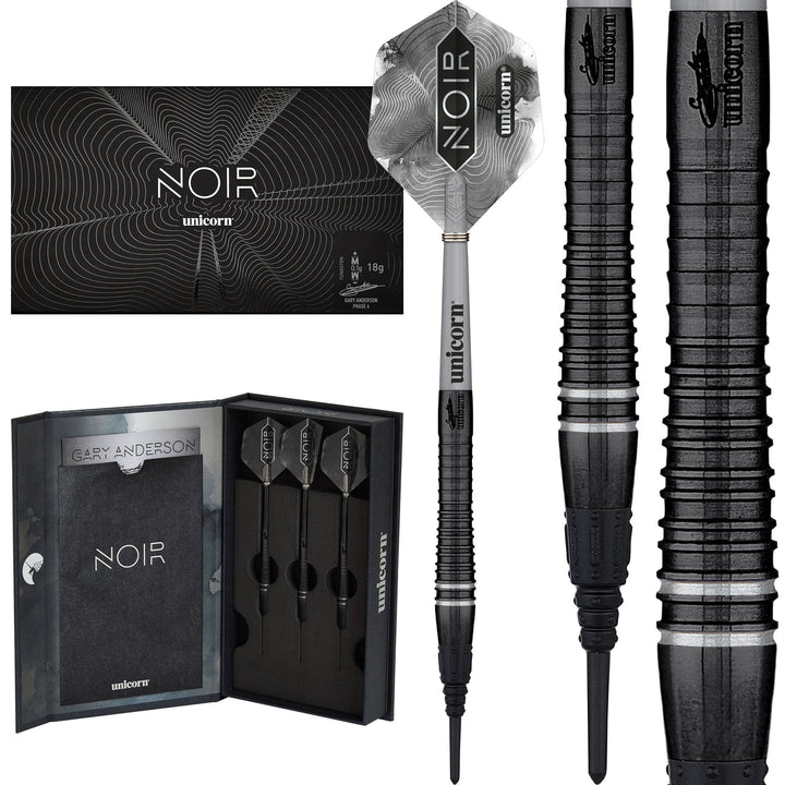 Unicorn Gary Anderson Darts - Soft Tip - The Flying Scotsman - Noir Organic - Phase 6