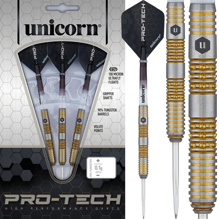 *Unicorn Protech Darts - Steel Tip - Style 6 - Silver & Gold